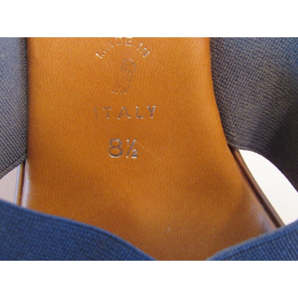 Italian Shoemakers Blue Cross Strap Slip On OpenToe Sandals with Beading 8.5 - Picture 3 of 13